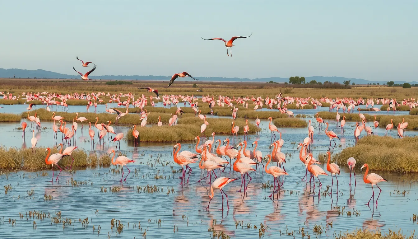 où voir les flamants roses en camargue